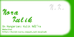 nora kulik business card